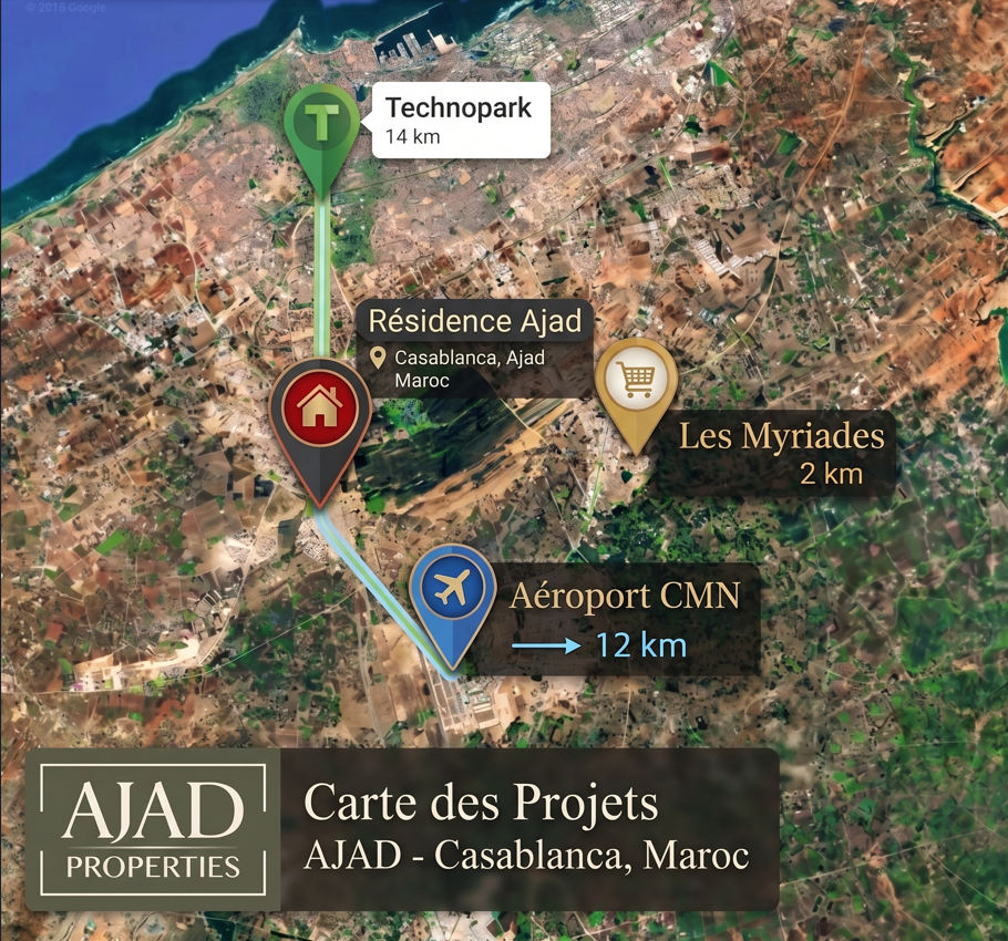 Localisation AJAD Properties — Bouskoura Mayssane